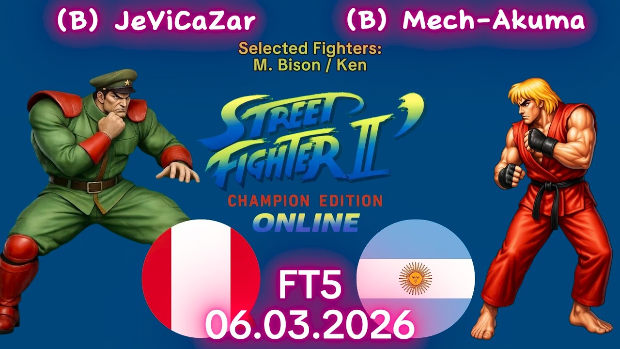 JeViCaZar VS. Mech-Akuma - ONLINE MATCH! - Street Fighter II' Champion Edition - FT5 - 06.03.2026