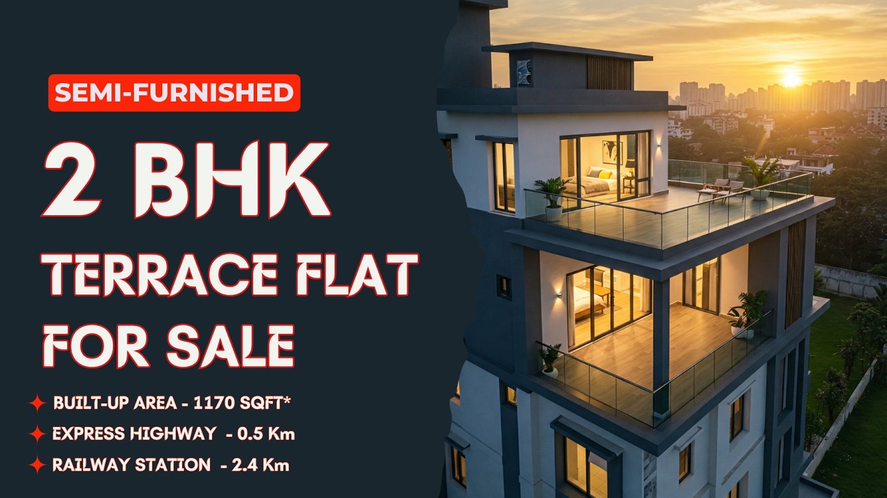 ☀️ HUGE Terrace 2 BHK Flat for Sale @ठाणे! Prime Location, Near Station & Market! #ThaneLiving #Home