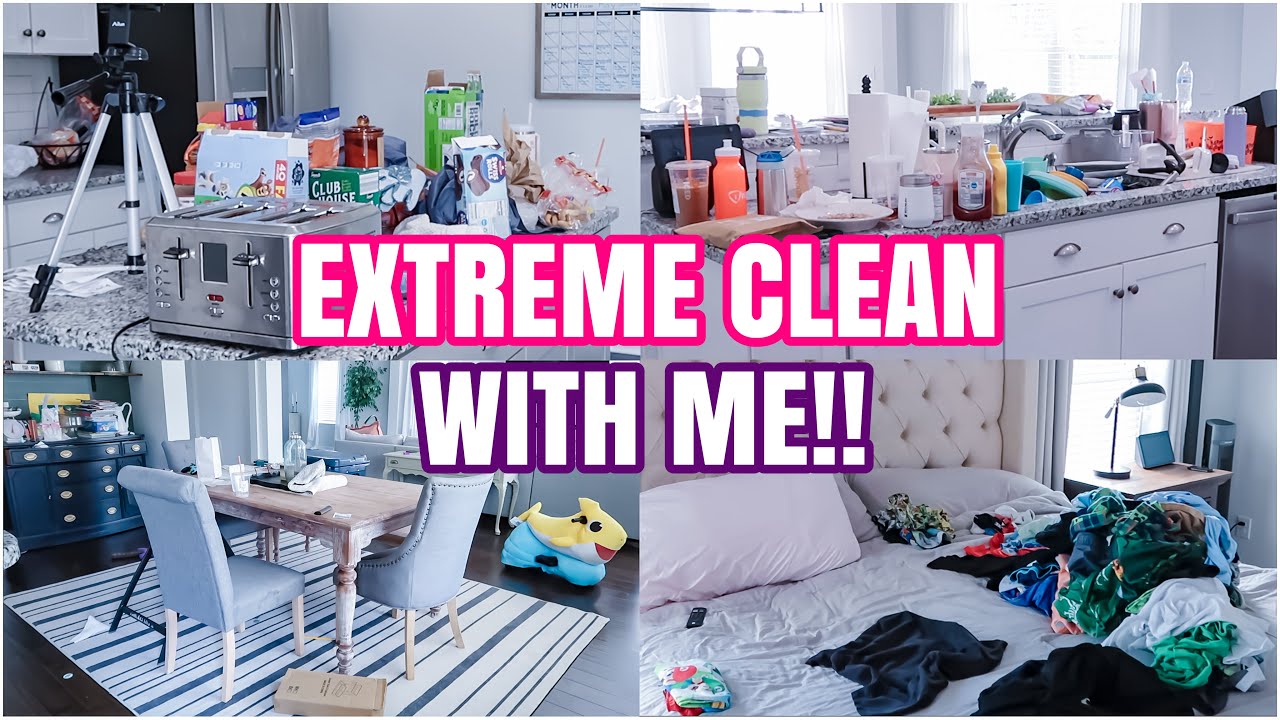 EXTREME CLEAN WITH ME | SPEED CLEANING MOTIVATION | MESSY HOUSE CLEANING