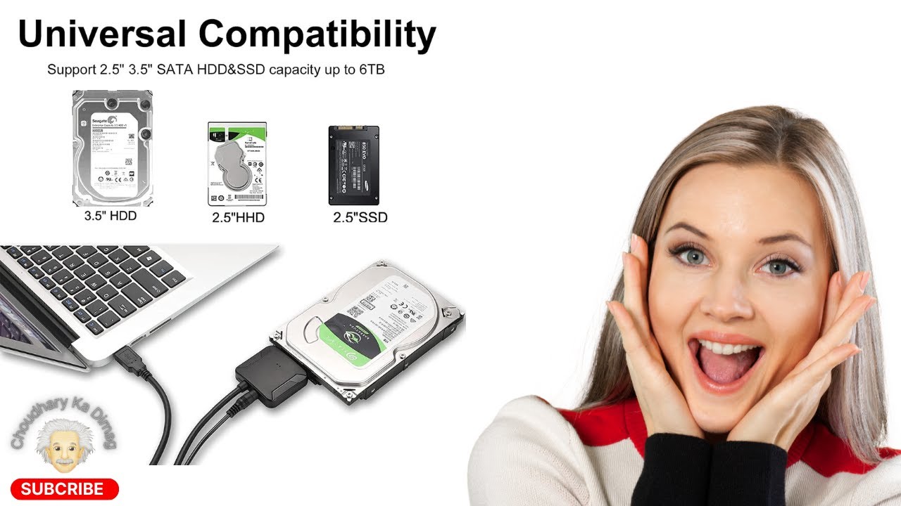 RuhZa SATA To Usb 3.0 Cable, Sata III Hard Drive Converter For 3.5/2.5 Inch HDD/SSD