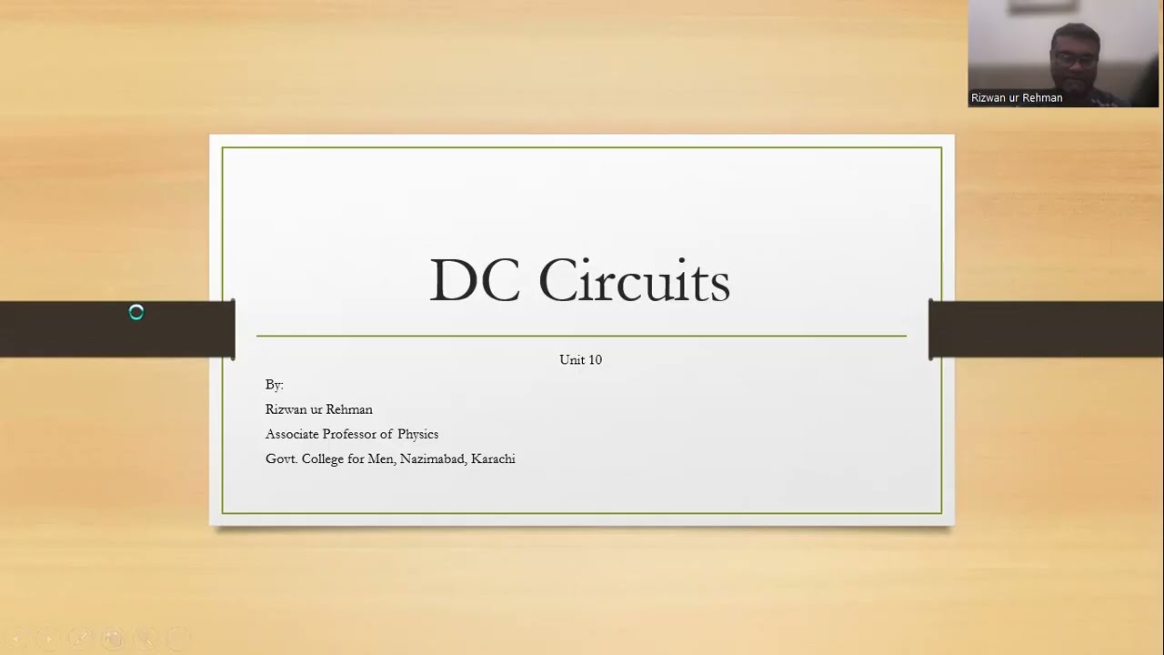 Unit 10 lecture 2 DC circuits