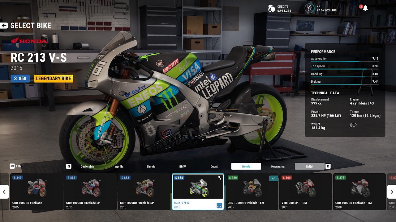 Ride 5 Honda RC 213 V-S 2015 Enros Monster custom Oulton Park 2026 02 07   04 18 07 04