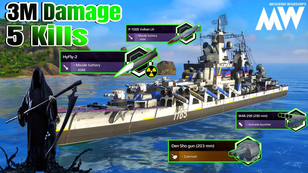 Deadliest Cruiser 🔥 No Mercy ☠️ 3M Damage With 5 Kills 💀 - Modern Warships 