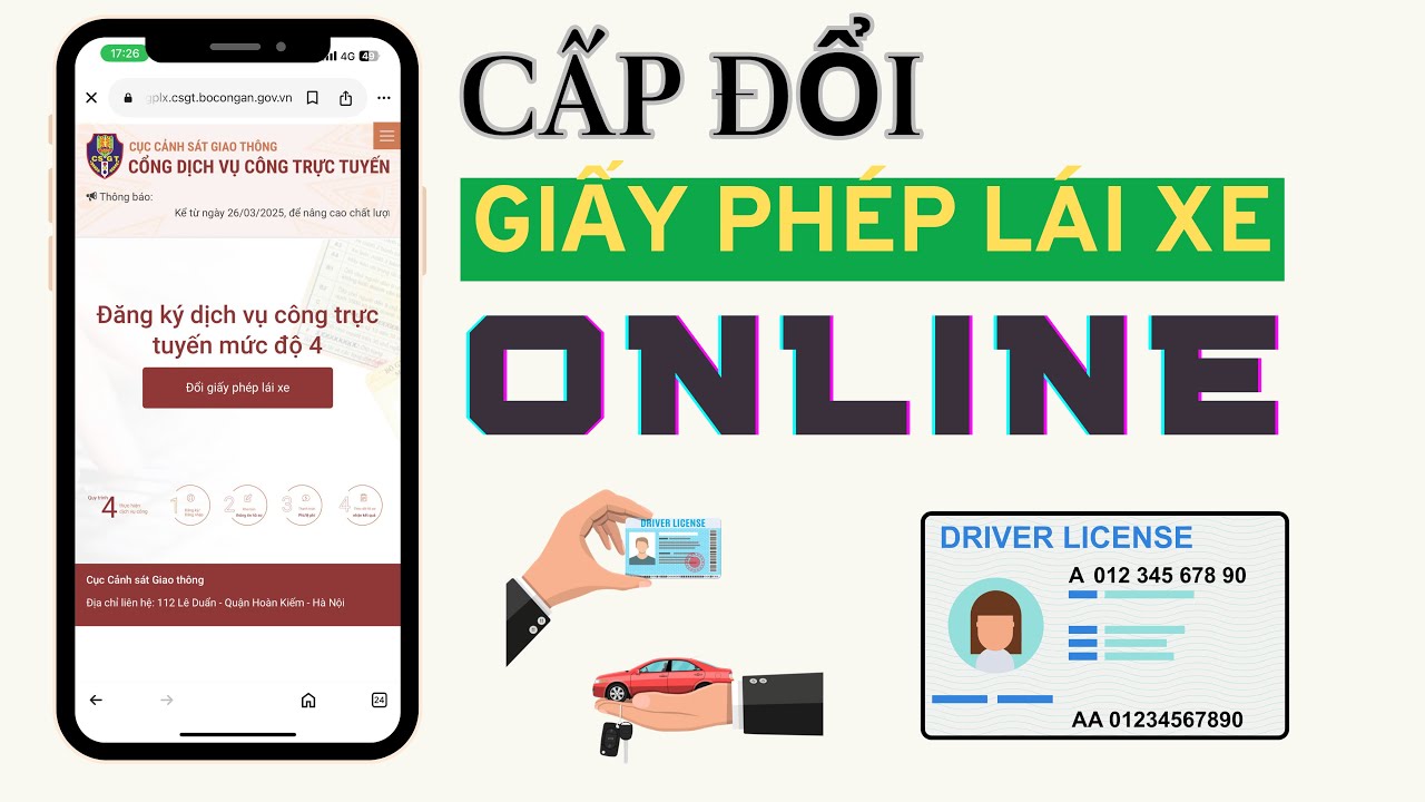 Hướng dẫn CẤP ĐỔI GIẤY PHÉP LÁI XE online