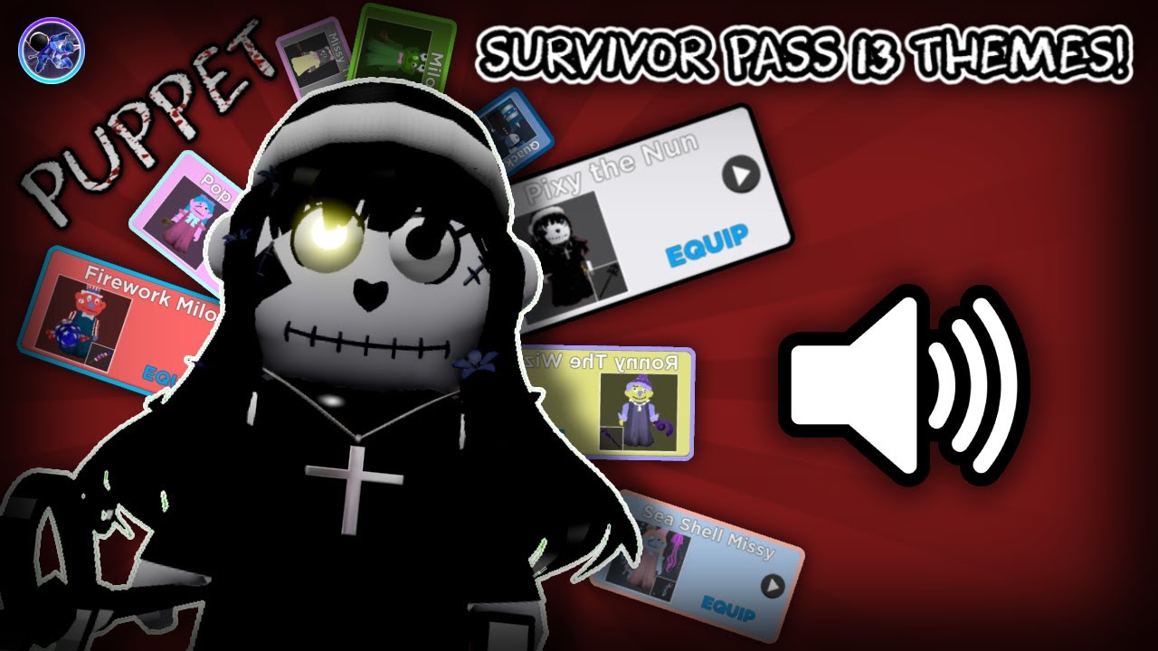 All Pack 13 Survivor Pass Skin Themes ~ [Roblox Puppet] 🎵