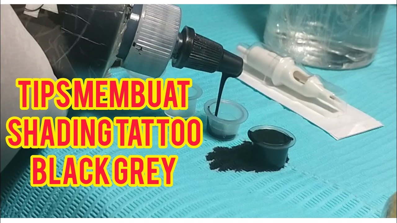 cara membuat tato shading black grey || tattoo tutorial