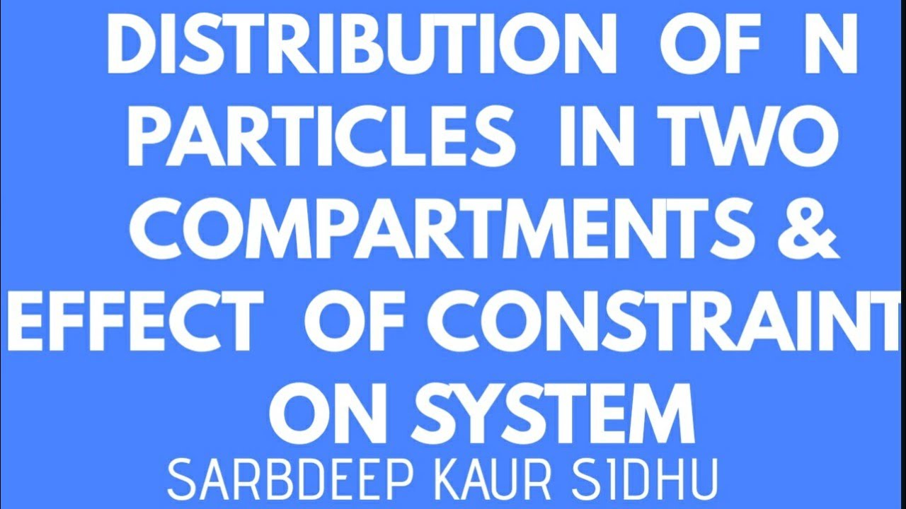 Lec. -2 Distribution  of N particles in two compartments  & Effect of constraints  on System