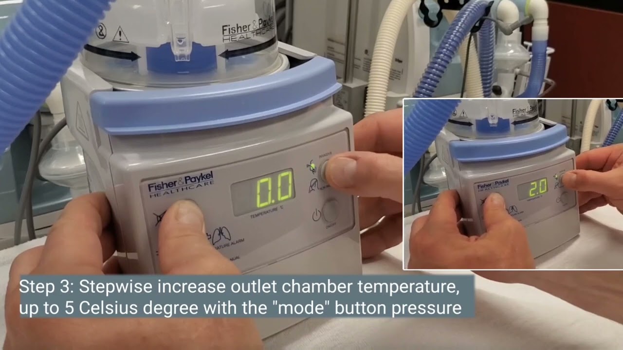 How to increase outlet chamber temperature on MR850 to improve humidity delivery