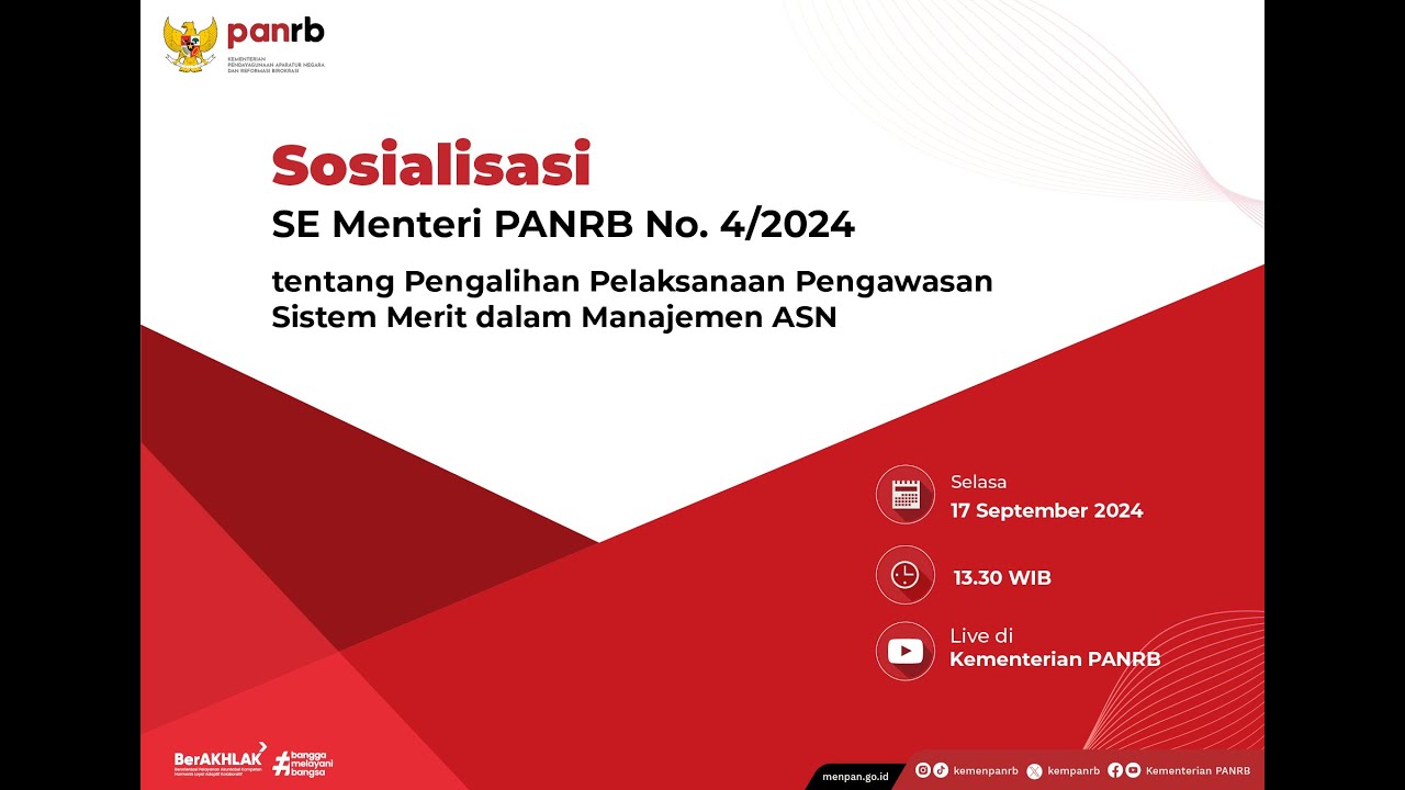 [LIVE] Sosialisasi Pengalihan Pelaksanaan Pengawasan Sistem Merit dalam Manajemen ASN