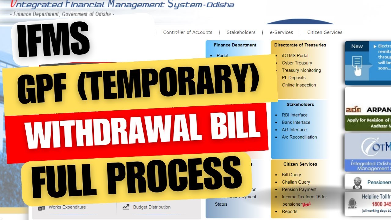 GPF WITHDRAWAL (TEMPORARY) BILL IN IFMS (FULL PROCESS) WITH SANCTION ORDER