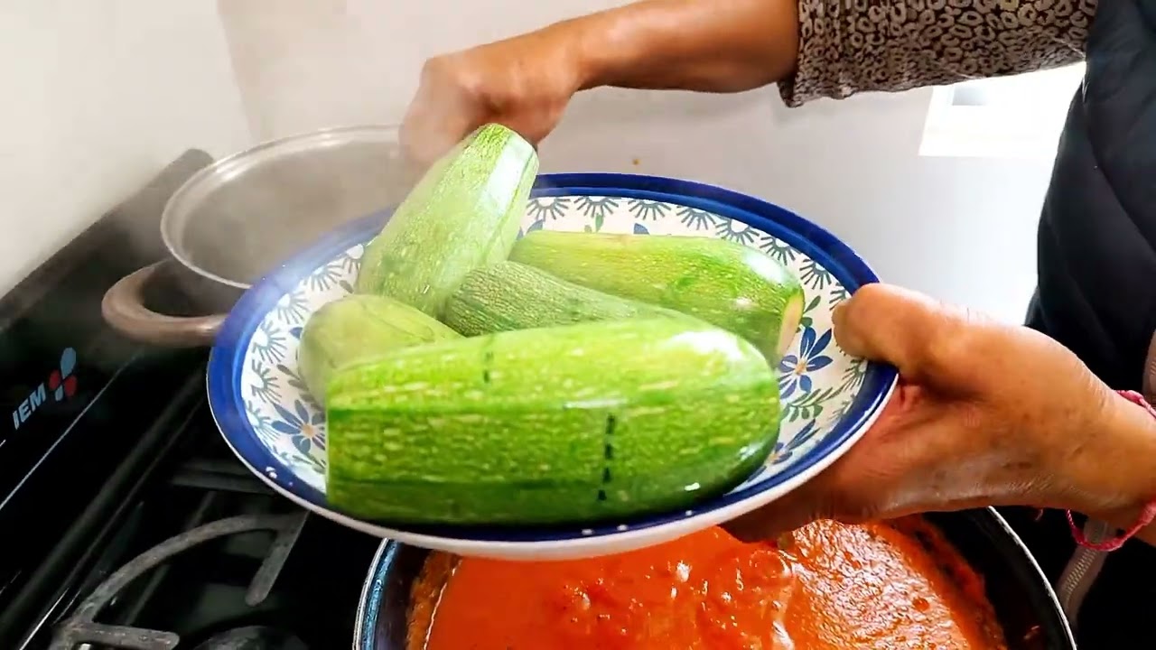 Calabacitas al horno de jamón con queso