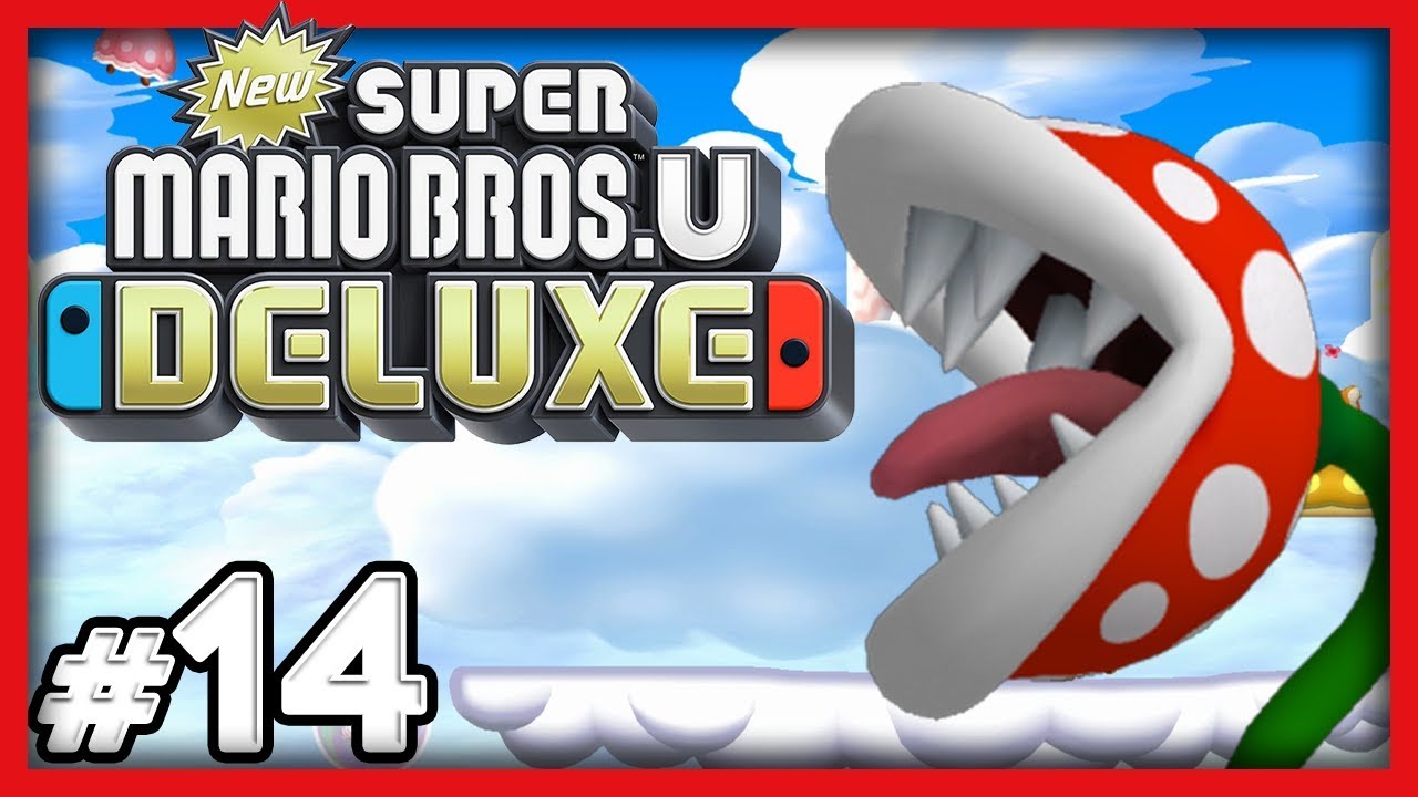 New Super Mario Bros U Deluxe - #14 - SWIM IN THE SKY! (4 Player Switch Gameplay)