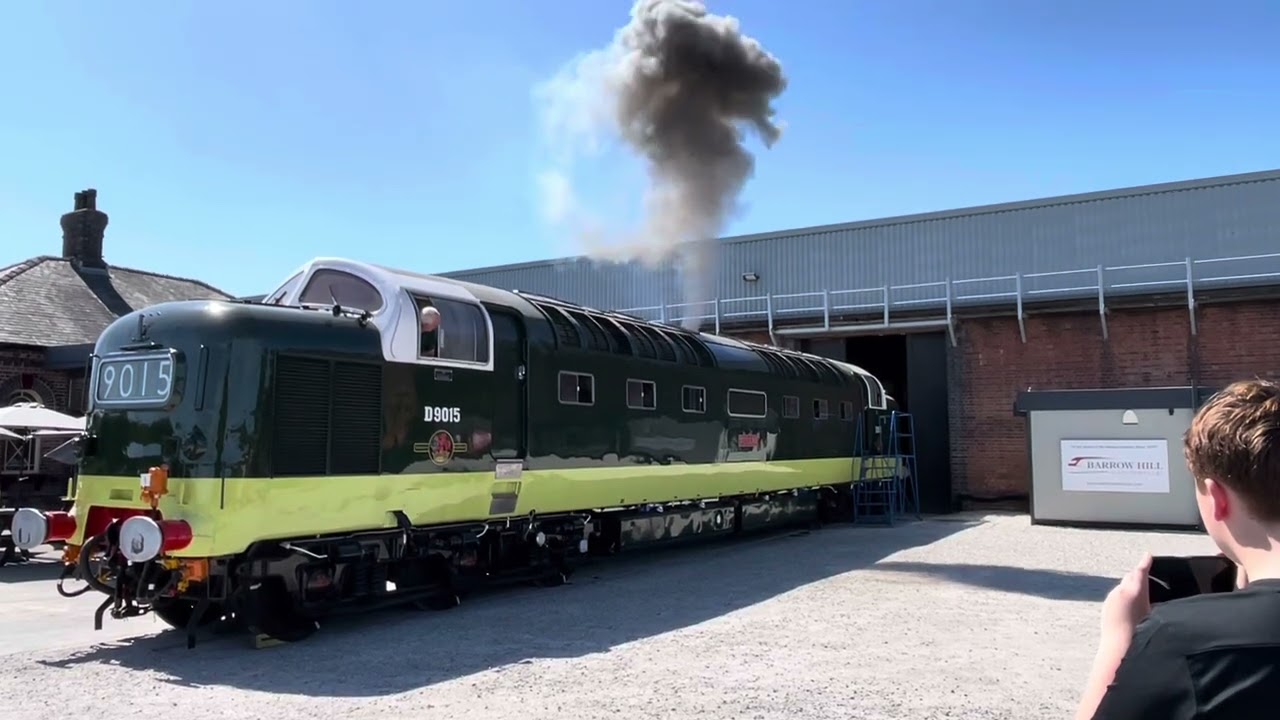 Deltic D9015 start up at Barrow Hill 12th July 2025