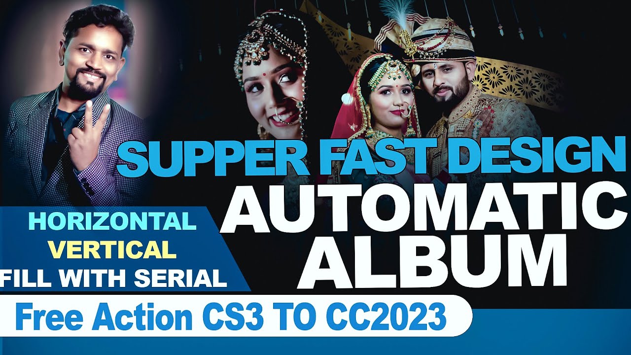 Automatic Album Design action & script for photoshop Cs3 & Photoshop CC  Hindi tutorial 2023