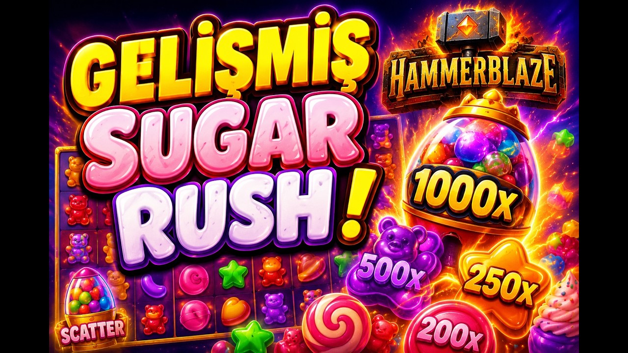 SLOT OYUNLARI 🛠️ Hammerblaze 🛠️ GELİŞMİŞ SUGAR RUSH ! #slotlevo #slots