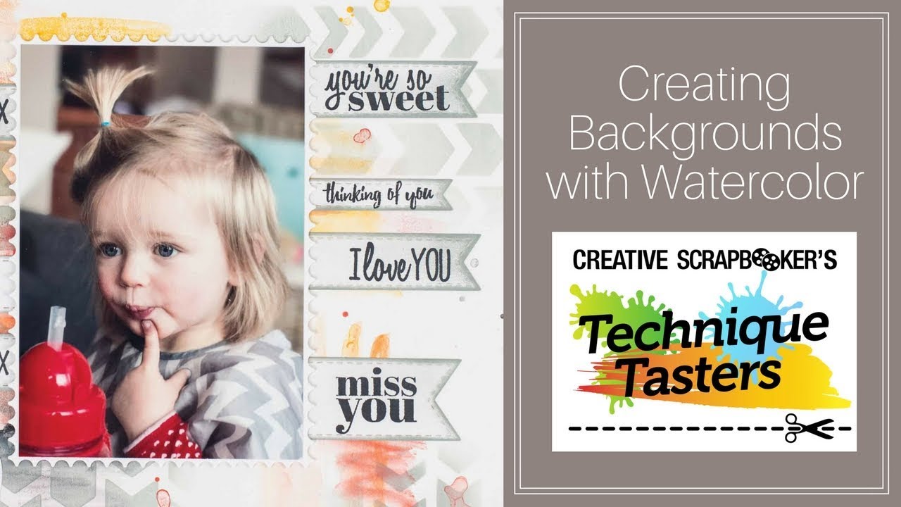 How to Create Watercolor Backgrounds for Layouts - Technique Tasters #117