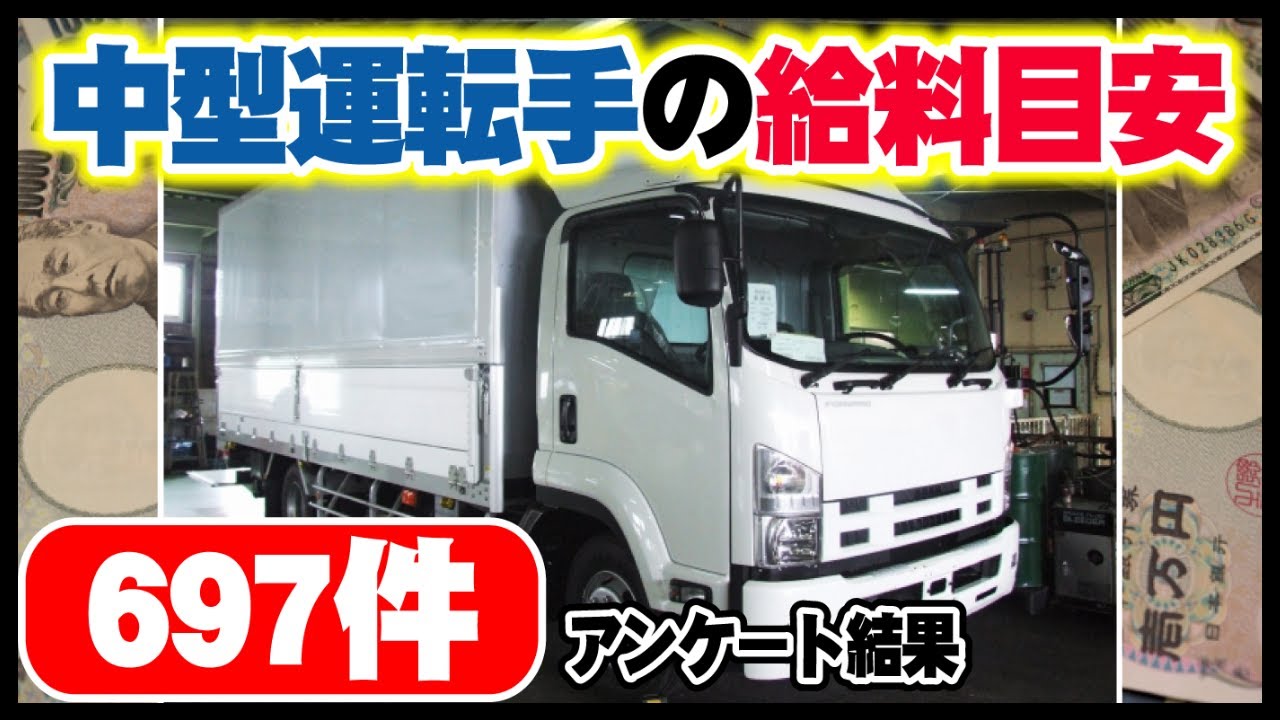 【中型トラック運転手の給料目安】697件の4択アンケート結果!!【グラフ有】