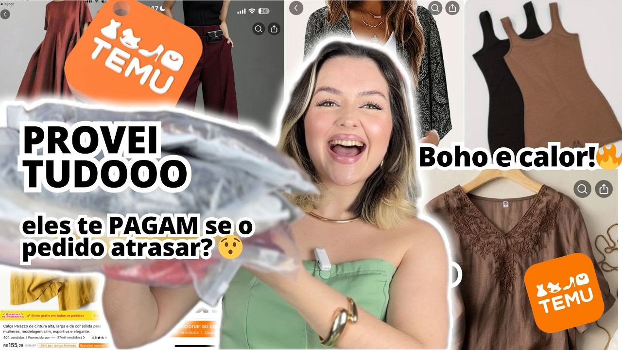 TEMU é CONFIÁVEL? Pedi os Looks GRÁTIS da TEMU | Minha primeira compra e 🎟️ de R$ 400 😯🛍️