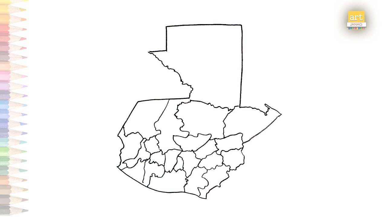 Guatemala Map drawing | How to draw Guatemala Map with regions step by step | Map drawing tutorials