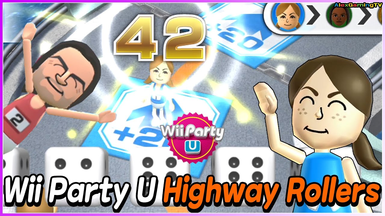 Wii Party U - Highway Rollers (Master Com) Lucia vs John vs Yuehua vs Olga | AlexGamingTV