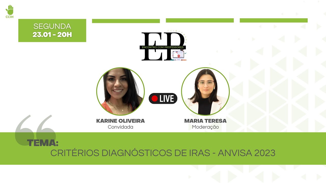 Critérios diagnósticos de IRAS - Anvisa 2023