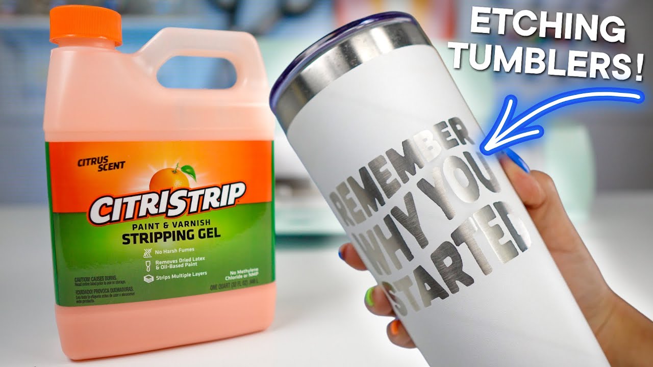 HOW TO ETCH TUMBLERS WITH CITRISTRIP AND YOUR CRICUT MACHINE! 🤯 | Easy Tutorial