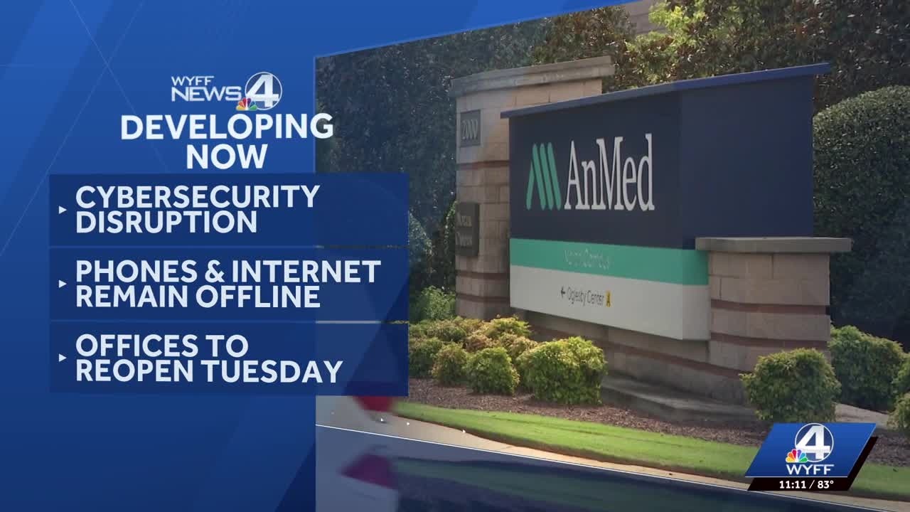 AnMed offices to reopen Tuesday following 'cybersecurity disruption'