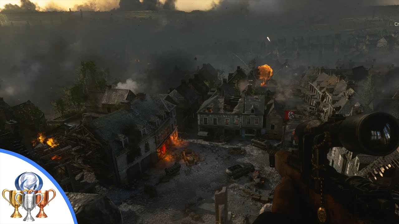 Call of Duty WW2 - Marksman Trophy - Cover Zussman without missing a shot in Stronghold.