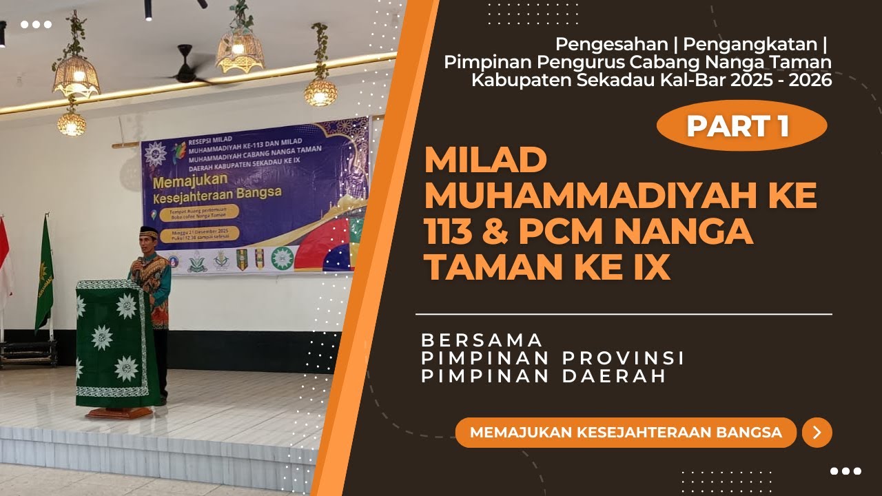 Milad Muhammadiyah ke-113 & PCM Nanga Taman ke-IX: Bersinergi Mewujudkan Kesejahteraan Bangsa