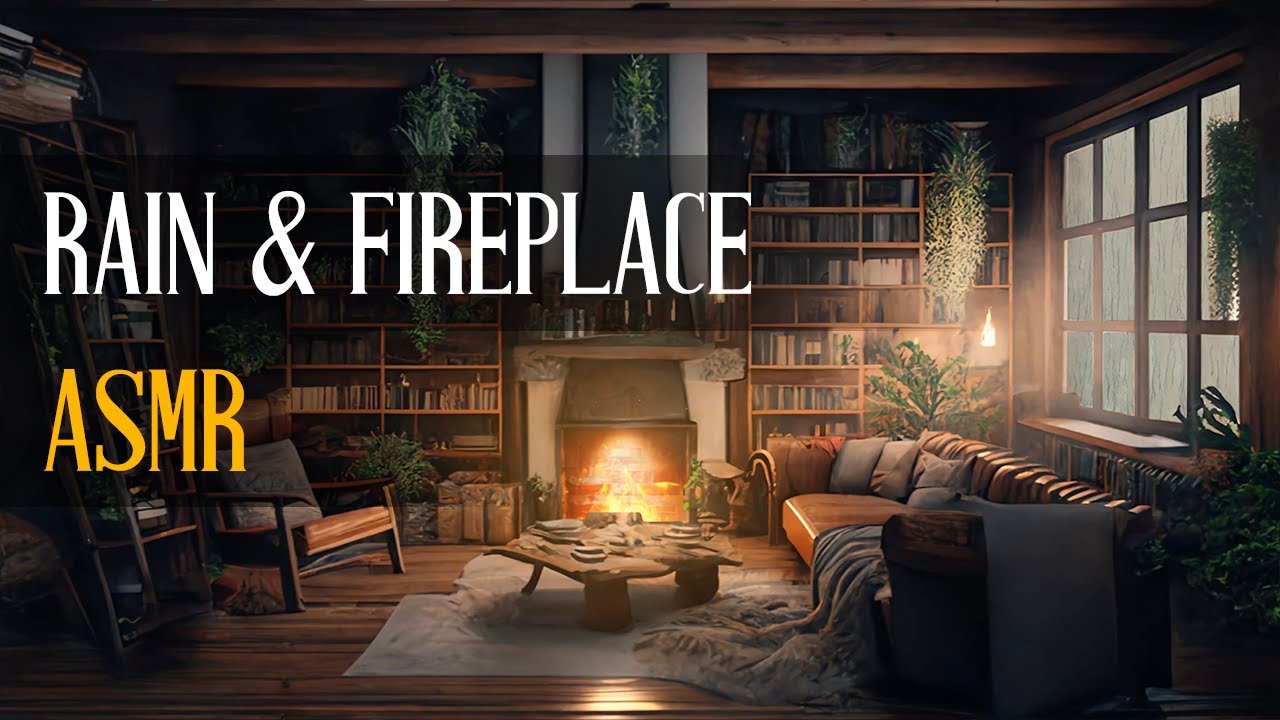 🔥🌧️ Relaxing Fireplace & Rain ASMR: Sleep Instantly with Crackling Sounds in a Cozy Cabin (1 HOUR)