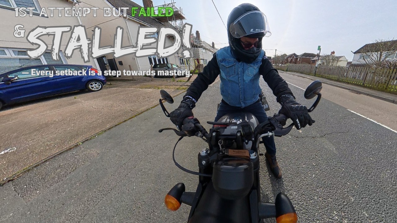 1st video attempt but epic fail & stalled the bike to boot!
