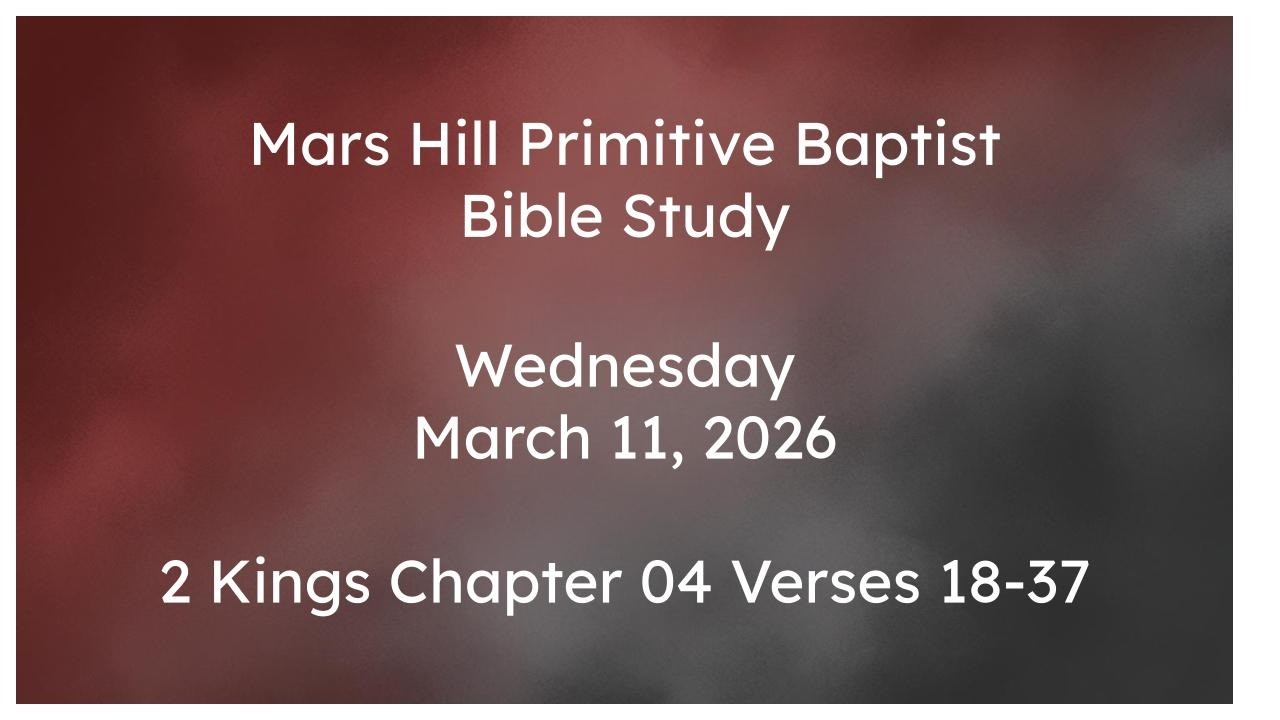 2026 03 11 Bible Study
