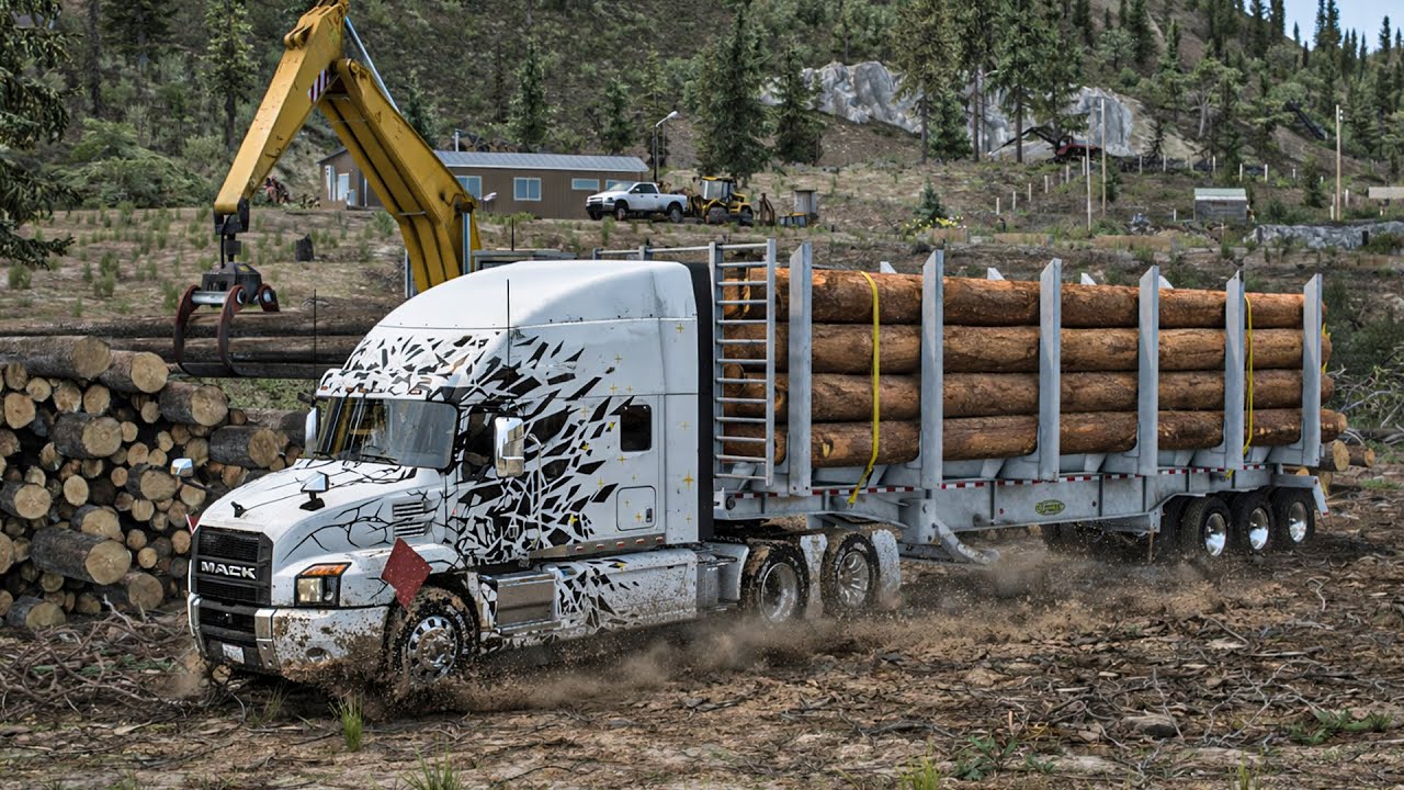 Mack Anthem 505HP Log Haul Through Forest Offroad | Thompson Route | American Truck Simulator