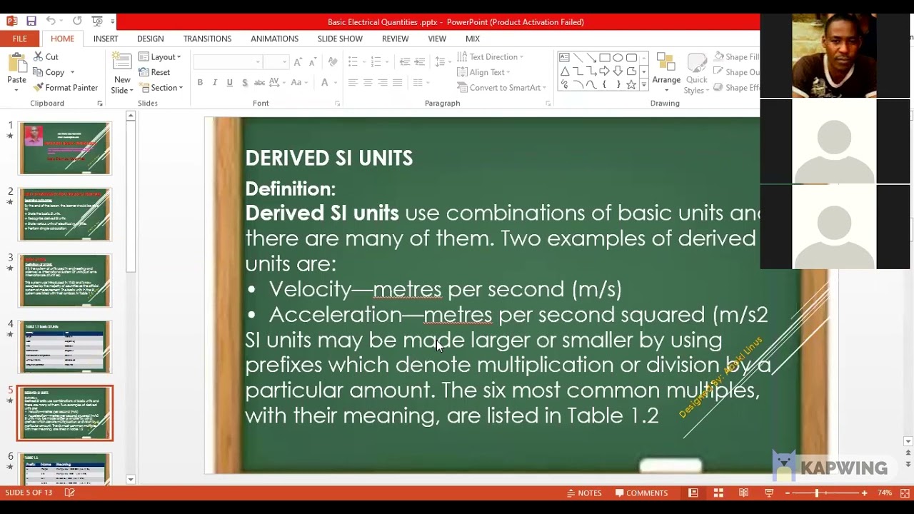 Basic Electrical Quantities Online class