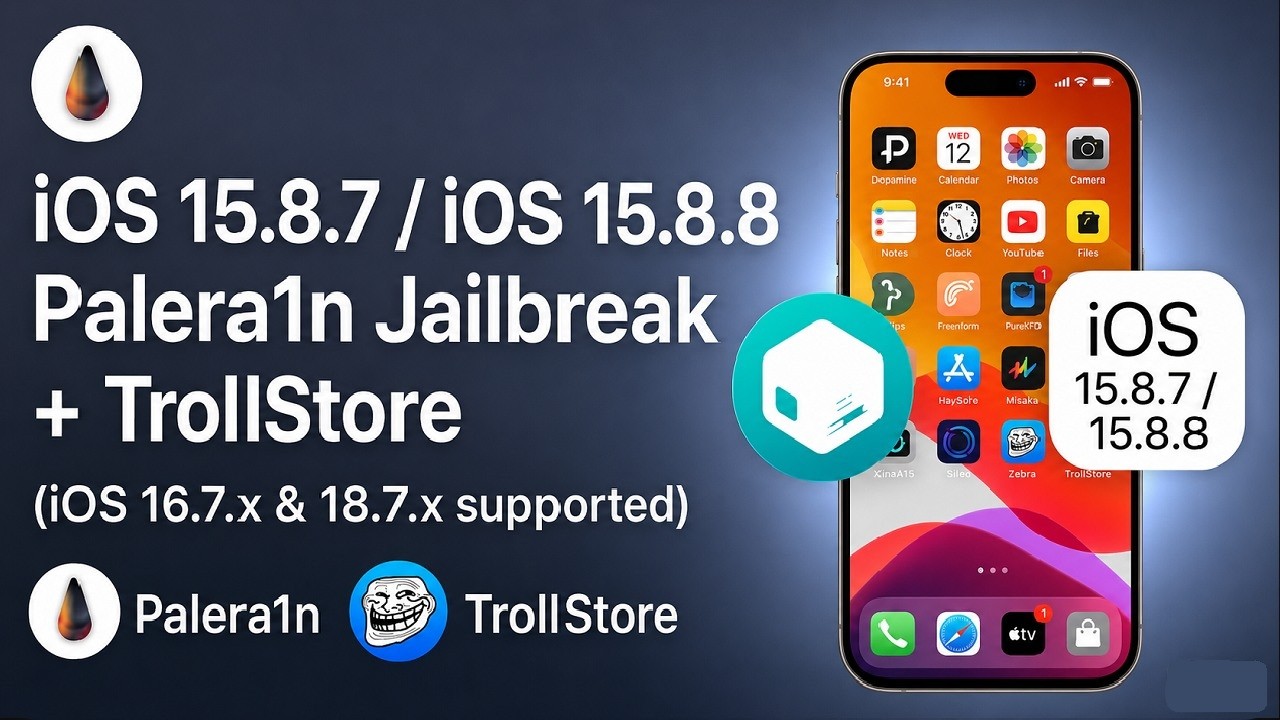 iOS 15.8.7 Jailbreak + TrollStore (Survives Reboot) Full Guide (iOS 16.7.x & 18.7.x Supported)
