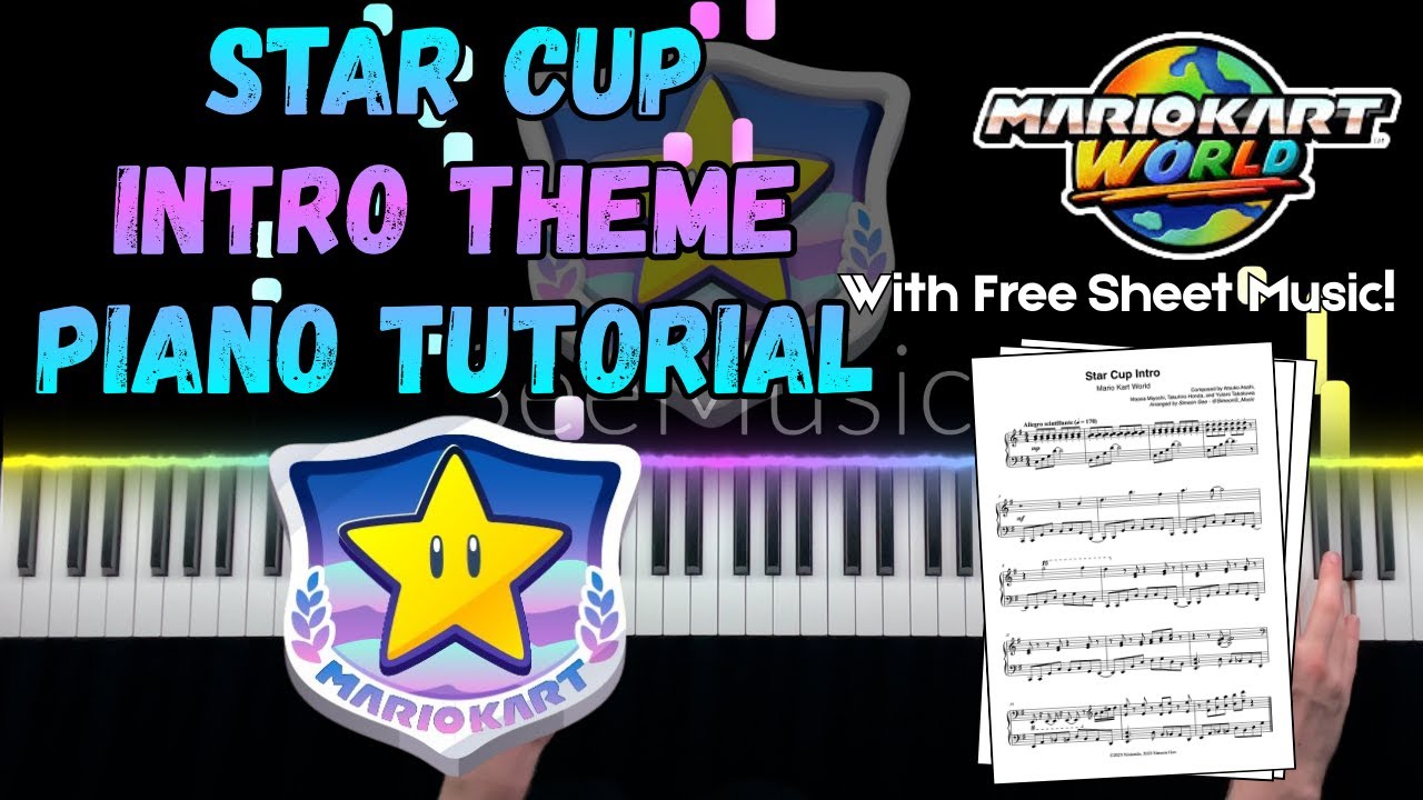 Star Cup Intro Piano Tutorial | Mario Kart World | Sheet Music + Synthesia
