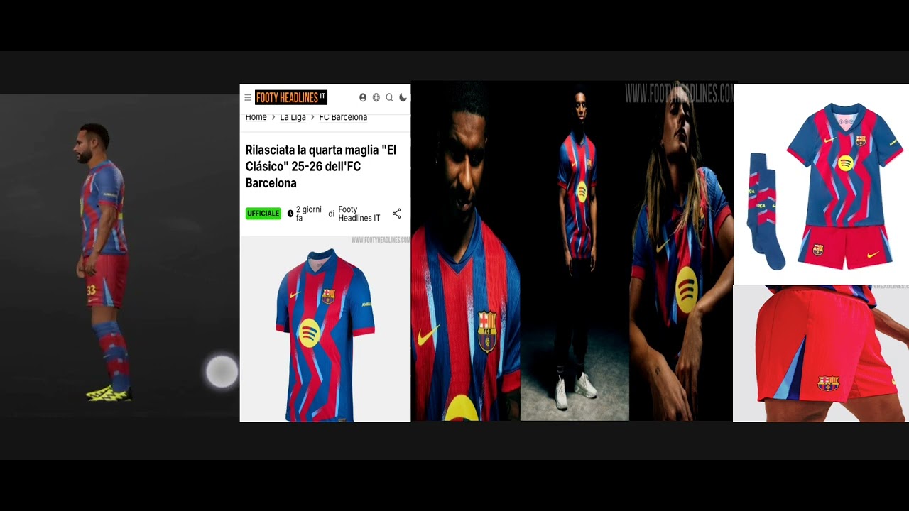 Quarto (fourth)kits Barcellona 2025-2026 per Dls 25 download kits nei commenti ⬇️