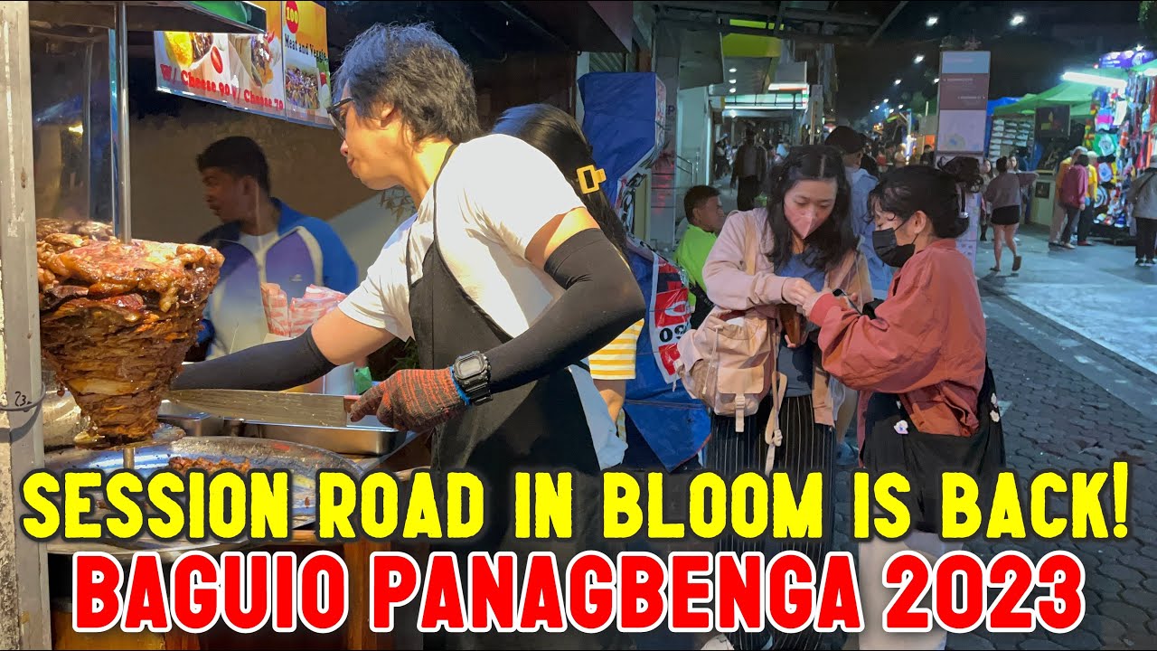 BAGUIO CITY PANAGBENGA BAZAAR | Session Road in Bloom Street Market -NIGHT TOUR | Street Food & MORE