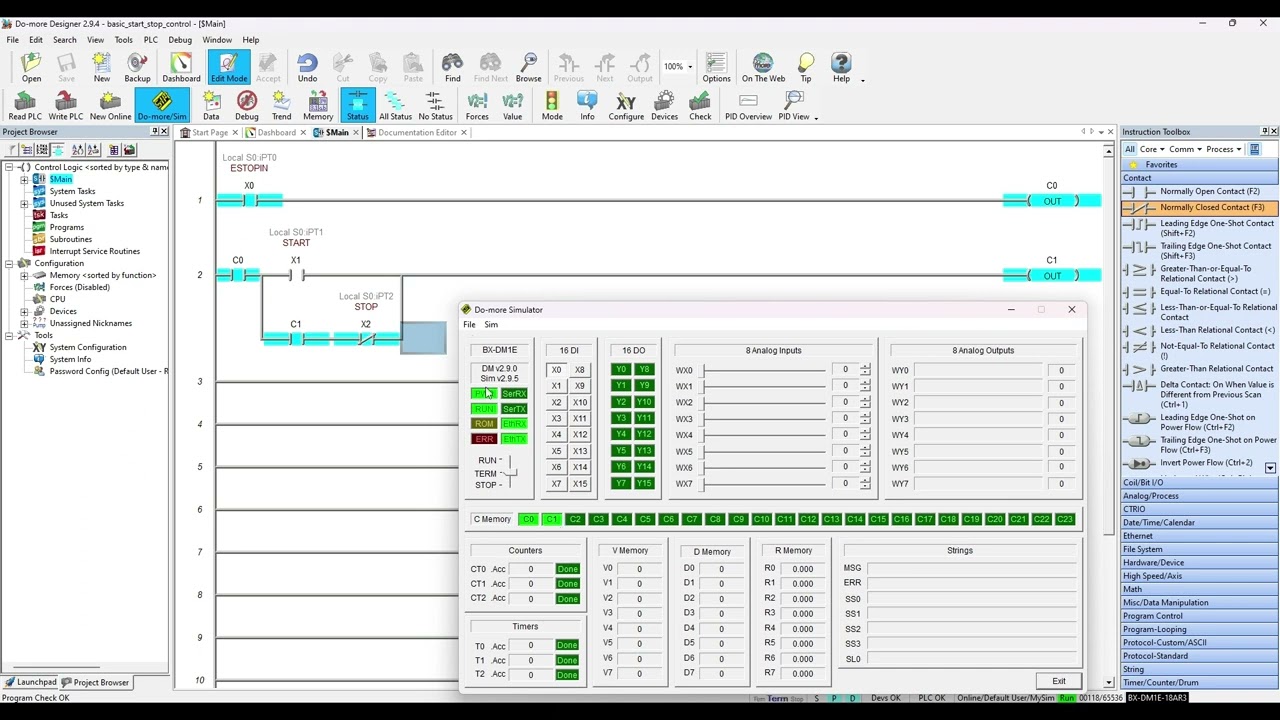 Do-More PLCs and Basic Ladder Logic