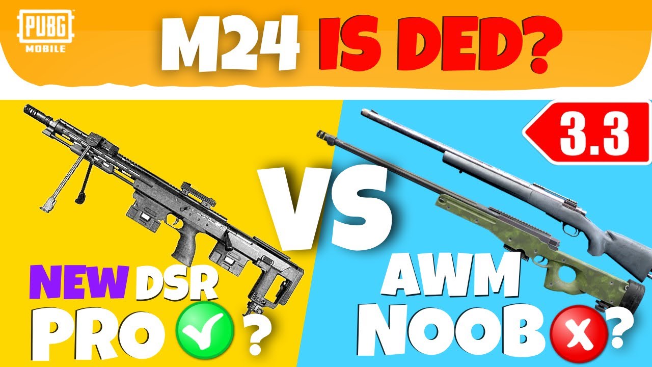 DSR против AWM против всех снайперов. Обновление 3.3 в PUBG MOBILE/BGMI GUIDE/TUTORIAL) [АНГЛИЙСК...
