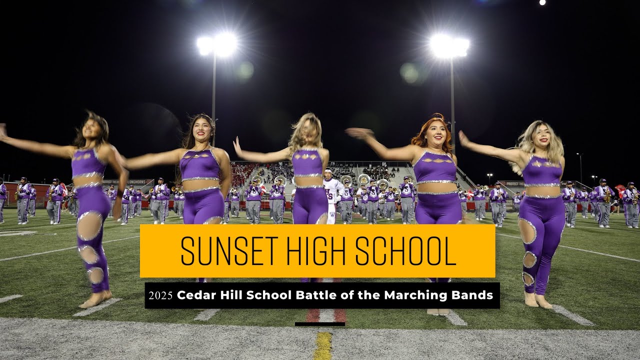 Sunset High School Purple Marching Machine at 2025 Cedar Hill School Battle of the Marching Bands