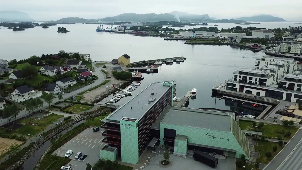 Ulsteinvik City and beautiful surroundings. Sankthans, Summer 2020. Norway