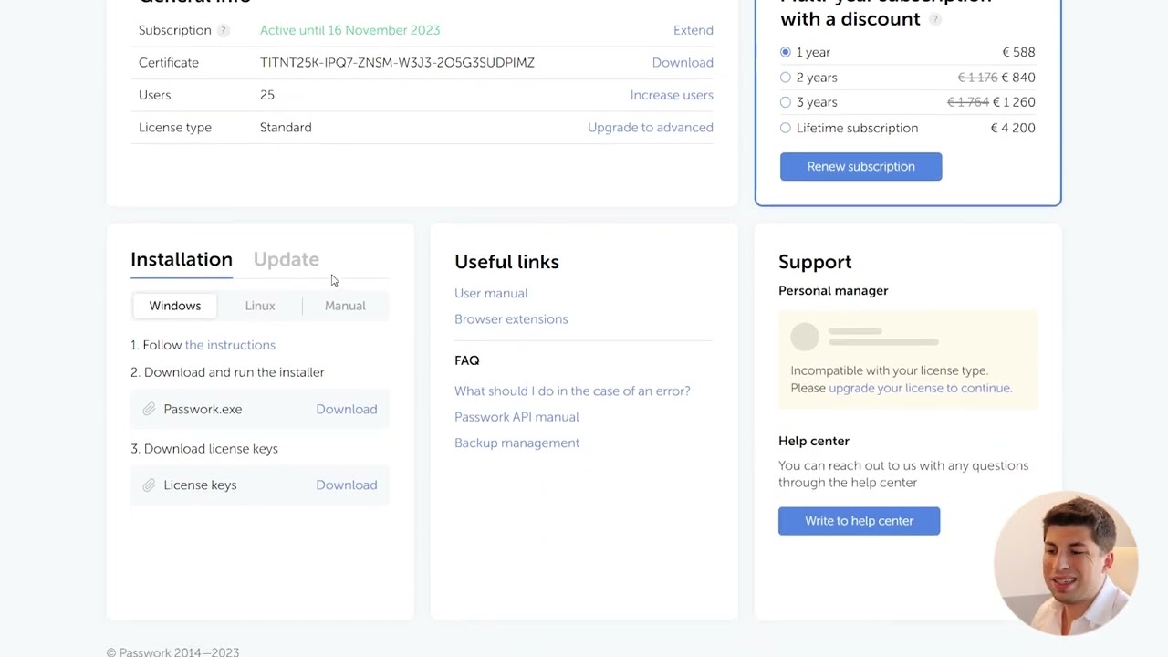 Passwork. Customer portal