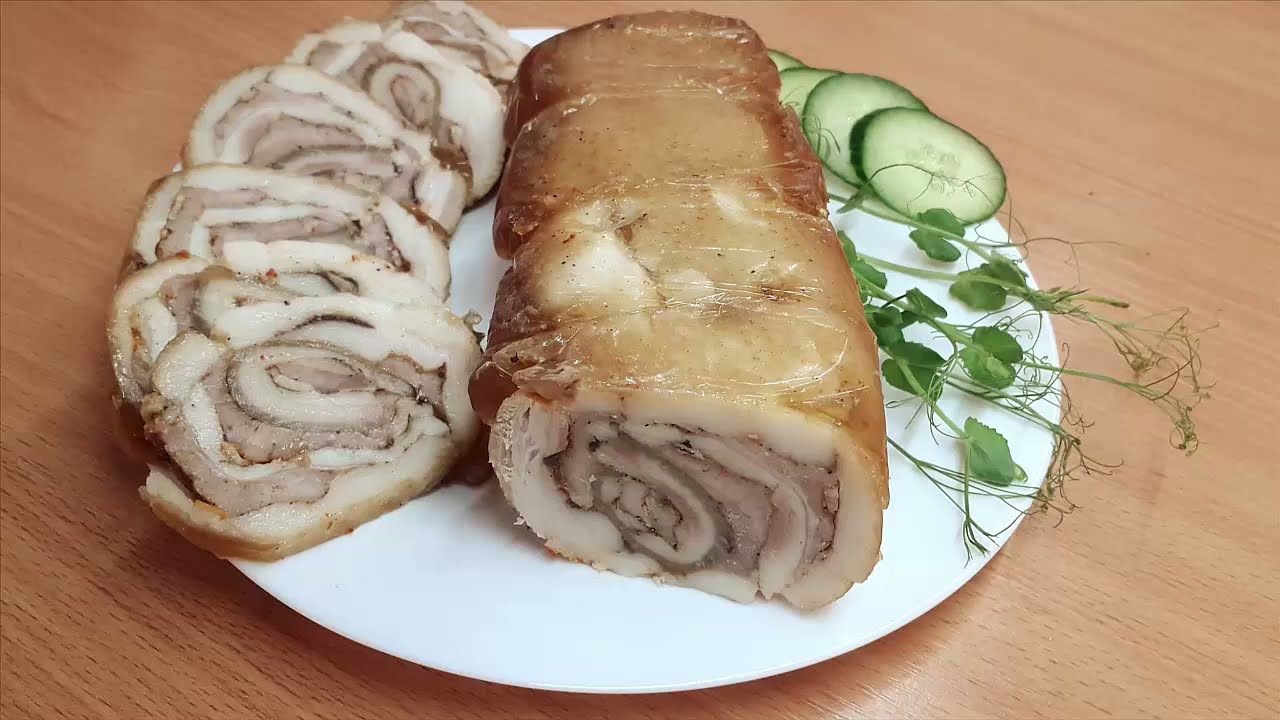 Рулет из тонкого сала  Очень вкусно и бюджетно