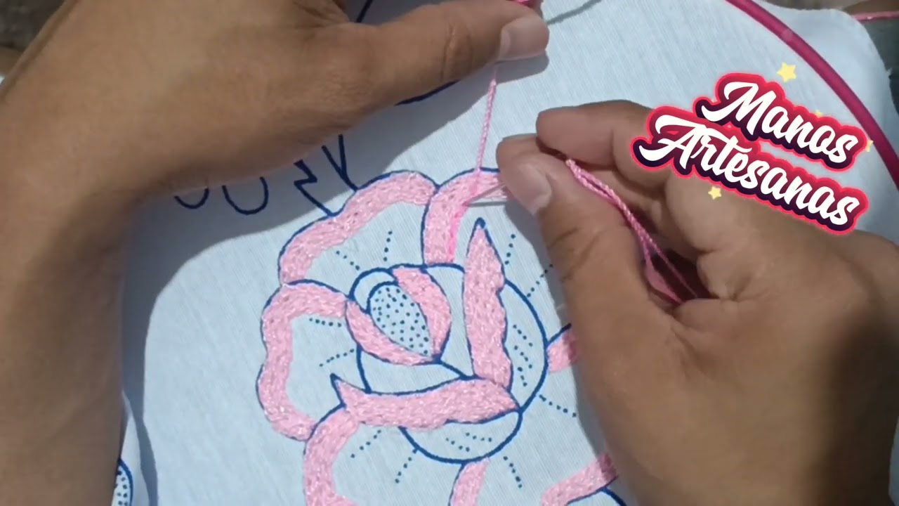C&oacute;mo bordar una rosa 2/13 Manos Artesanas