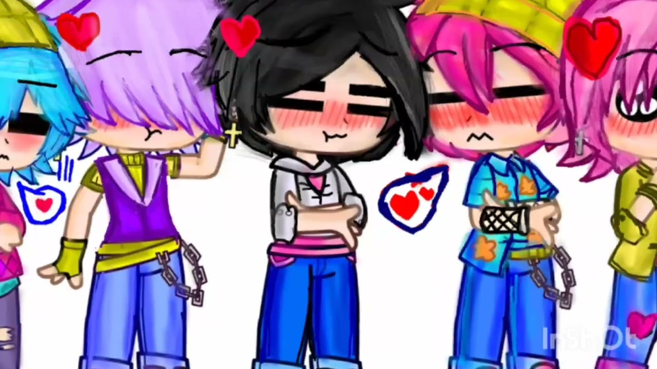 Huntrix x Saja boys gacha ship Zoesterybaby 💙🐢💜 Rujinu 🖤💜 y Miromabby gacha una señorita bella ❤️