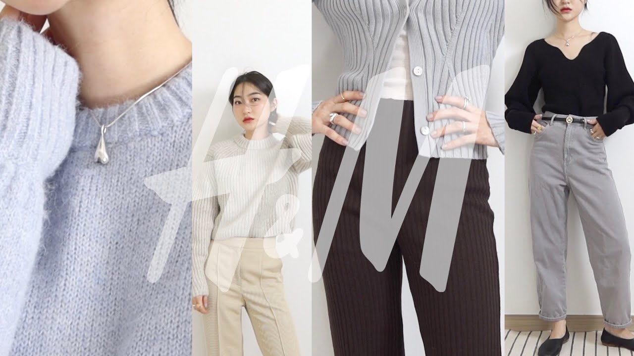 H&M fashion HAUL🧶 돌아온 니트의 계절〰️다섯가지 니트룩 • H&M 직원의 추천 기본템까지🤎 가을 패션 하울
