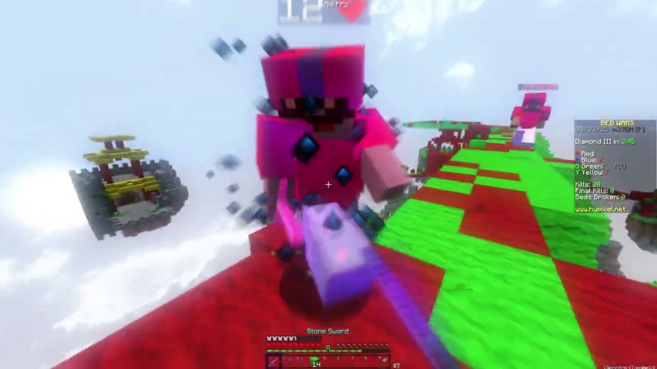 I sneezed and placed 64 blocks diagonally