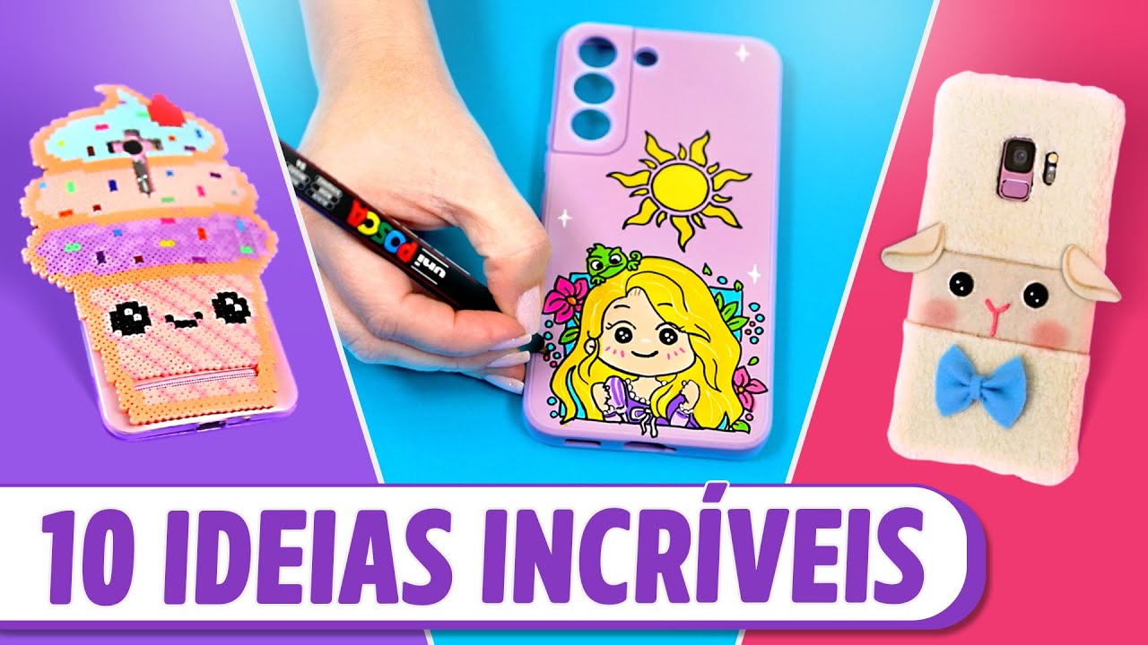 10 IDEIAS LEGAIS PARA DECORAR O CELULAR 🌈 CAPINHAS FÁCEIS E LINDAS