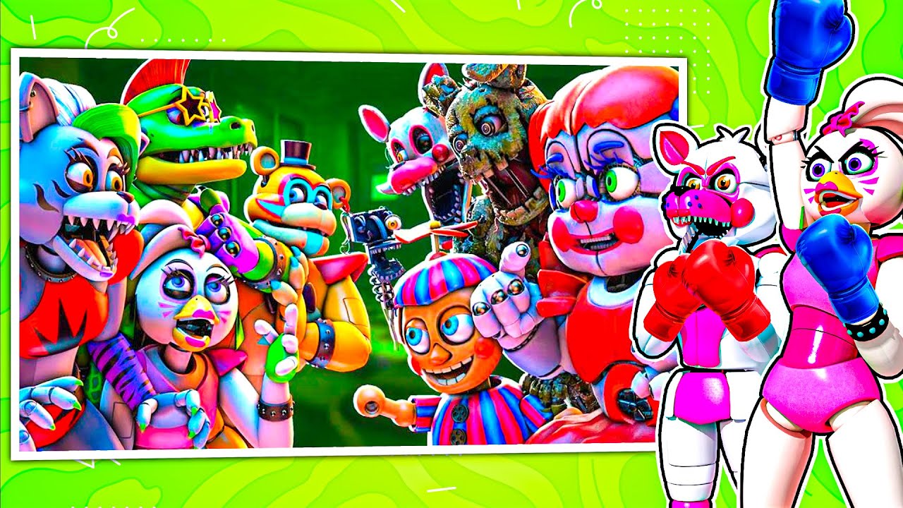 FNAF Security Breach против FNAF AR REACT с Глэмрок Чикой и Фантайм Фокси